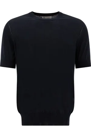Brunello Cucinelli T-Shirt In Maglia Fine Con Trama Fiammata T-Shirts