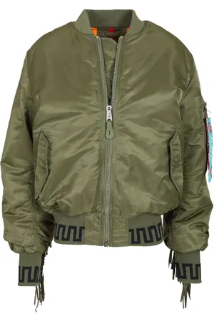Alanui X Alpha Industries Bomber Jacket Knitwear Green