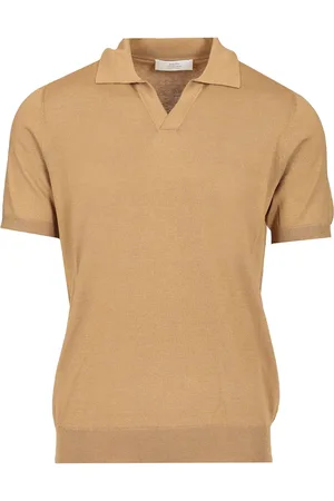 Mauro Ottaviani Knitted Jersey Polo Shirt Beige