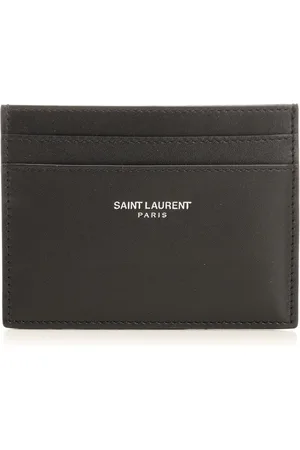 Saint Laurent Calfskin Card Holder Wallets Black