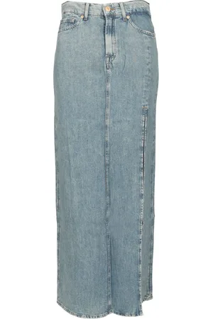 7 for all Mankind Long Maxi Skirt Skirts Light Blue