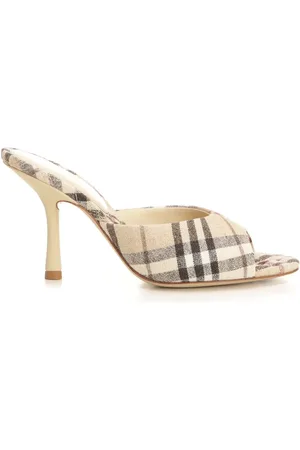 Burberry High Heeled Mule Sandals Beige