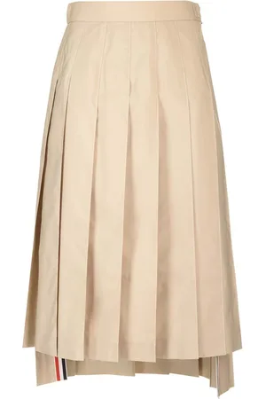 Thom Browne Pleated Midi Skirt Skirts Beige