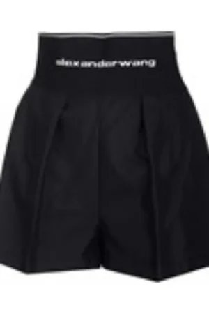 Alexander Wang Safari Short In Cotton Tailoring Trousers Black