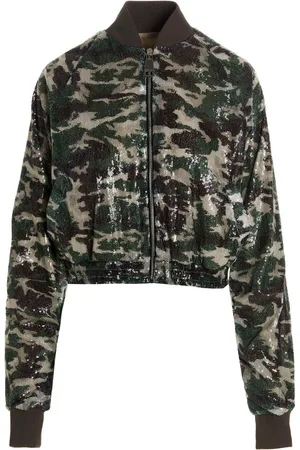 Khrisjoy Sequin Bomber Jacket Piumini, Parka, Giacche Casual Green
