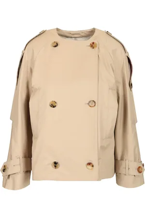 Max mara the cube Crewneck Trench Coat In Anti-Drop Twill Coats Beige