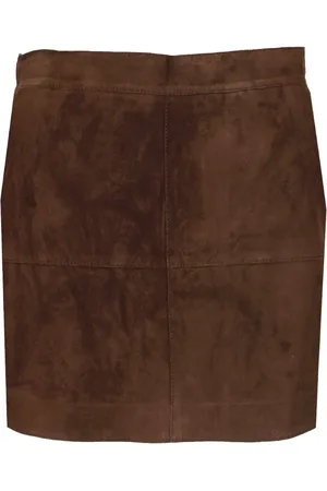 P.A.R.O.S.H. Suede Mini Skirt Skirts Brown