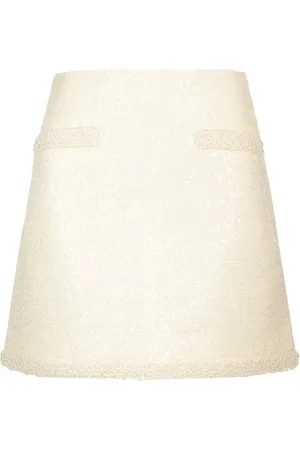 Self-Portrait Boucle Mini Skirt Skirts White