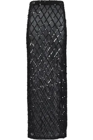 P.A.R.O.S.H. Long Skirt With Sequins Skirts Black
