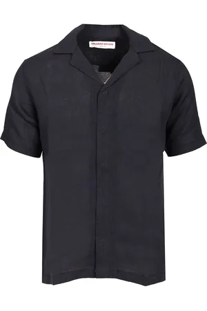 Orlebar Brown Black Linen Short Sleeve Shirt Shirts Black