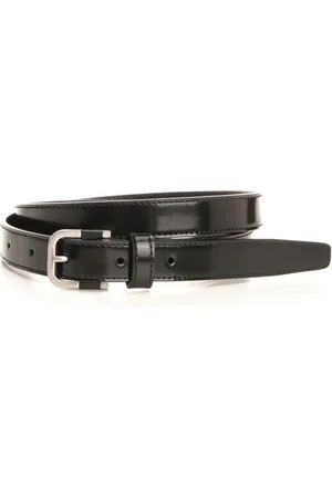 Saint Laurent Brushed Leather Belt Belts Black