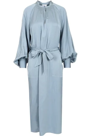 Filippa K Belted Midi Dress Dresses Light Blue