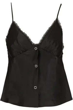 Alexander Wang Silk Charmeuse Camisole Tops Black