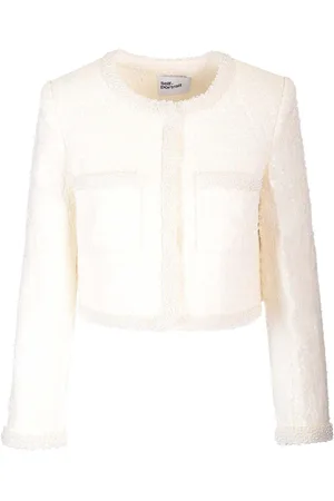 Self-Portrait Crew-Neck Jacket Jackets White