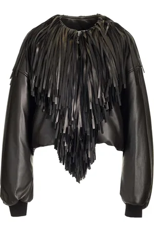 Alaïa Fringed Bomber Jacket Jackets Black