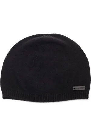 Saint Laurent Black Cashmere Beanie Hats Black
