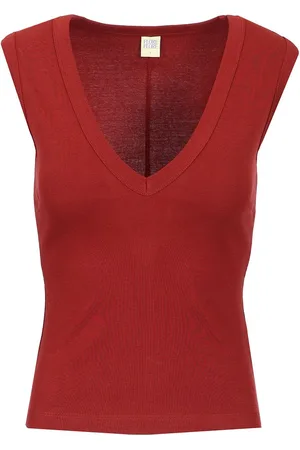 Flore Flore Deep V-Neck Tank Top Tops Bordeaux