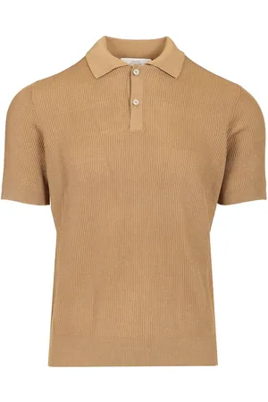 Mauro Ottaviani Ribbed Polo Shirt T-Shirt Beige