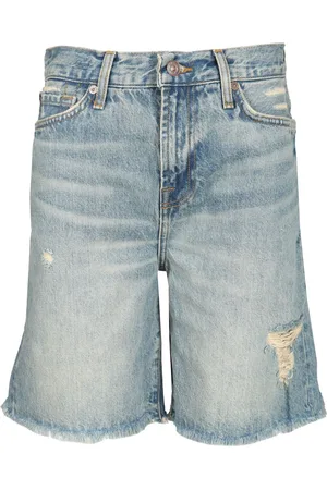 7 for all Mankind Lola Shorts Copper Trousers Light Blue