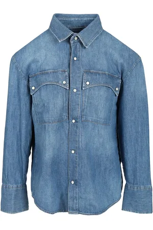 AMISH Texan Shirt Casual Blue