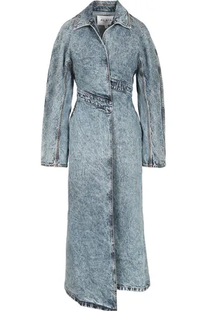 Alaïa Denim Trench Coat Coats Blue