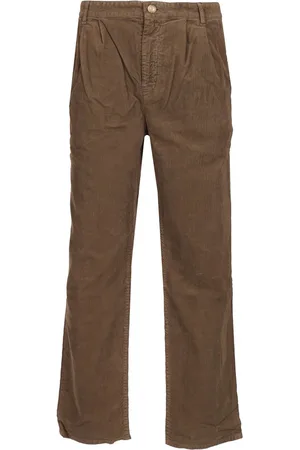 Saint Laurent Corduroy Wide Leg Trousers Brown