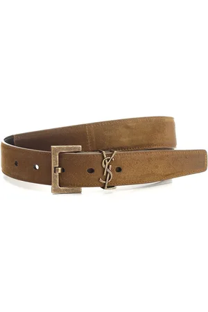 Saint Laurent Cassandre Belts Brown