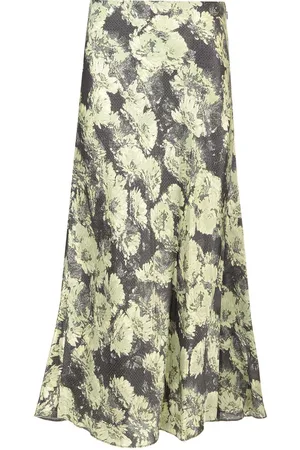 Tory Burch Satin Midi Skirt Skirts Green