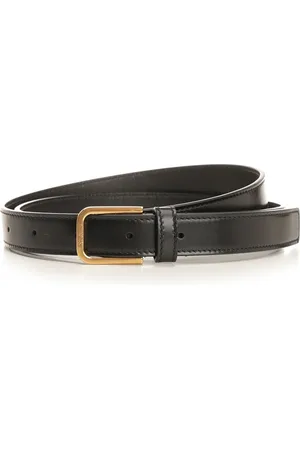 Saint Laurent Minimalist Smooth Leather Belt Belts Black