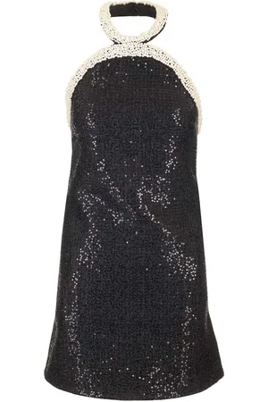 Self-Portrait Embellished Bouclè Mini Dress Dresses Black