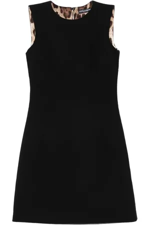 Dolce & Gabbana Leopard-Print Lining Sleeveless Mini Dress
