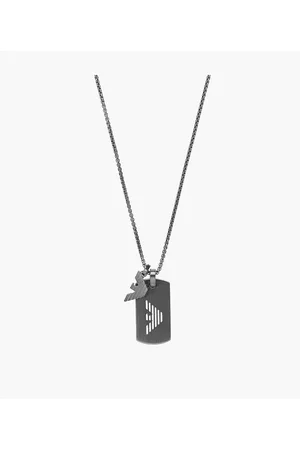 Emporio Armani Men's -Tone Stainless Steel Dog Tag Necklace