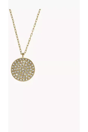 Fossil Women's Sadie Glitz Disc Gold-Tone Stainless Steel Chain Necklace - Gold