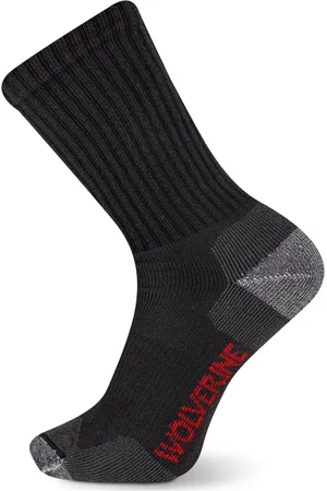 Wolverine 2-PK Safety-Toe Moisture-Wicking Crew Sock , Size L
